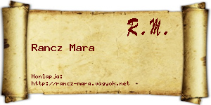 Rancz Mara névjegykártya
